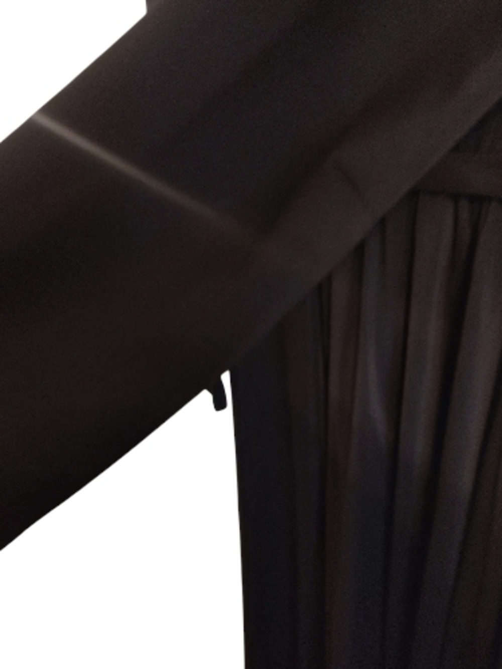 Vintage 70's Handmade Black V-Neck Empire Waist Maxi Dress - Picture 6 of 9